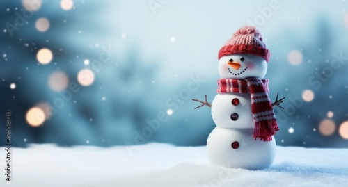 Winter snowman background © ArtCookStudio