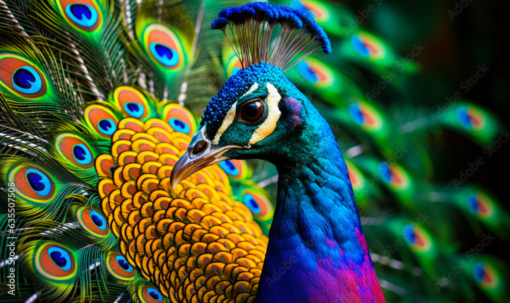 Beautiful Peacock: Majestic Display of Vibrant Plumage Beautiful Peacock: Majestic Display of Vibrant Plumage