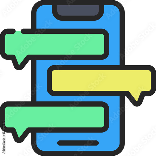 Mobile Three Messages Icon