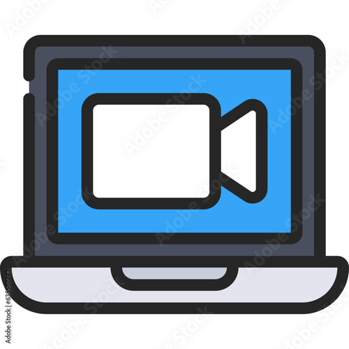 Laptop Video Call Icon