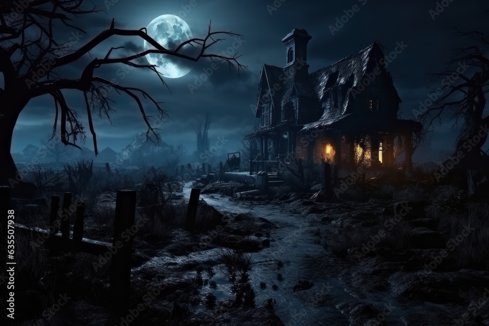 Halloween dark house background