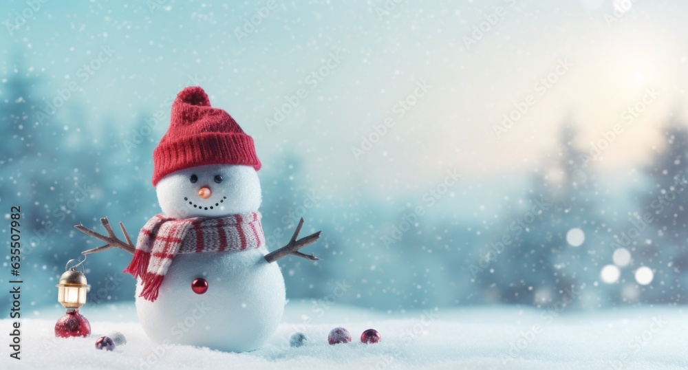Winter snowman background