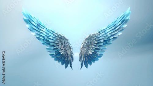 Blue and white wings soaring through the