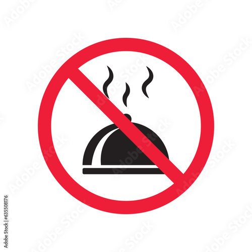 Forbidden food platter vector icon. Warning, caution, attention, restriction, label, ban, danger. No food platter flat sign design pictogram symbol. No food platter icon