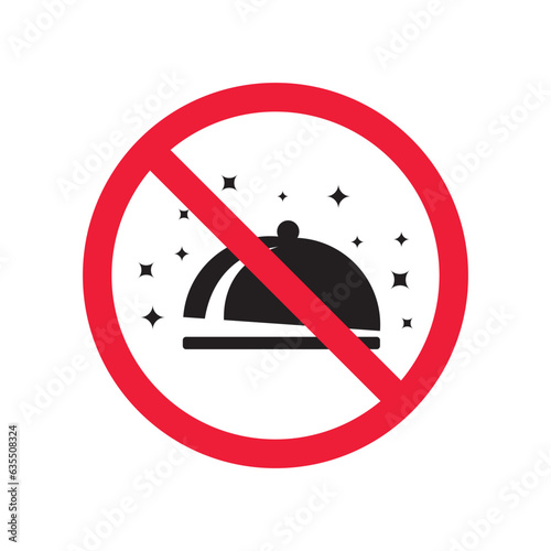 Forbidden food platter vector icon. Warning, caution, attention, restriction, label, ban, danger. No food platter flat sign design pictogram symbol. No food platter icon