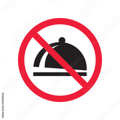 Forbidden food platter vector icon. Warning, caution, attention, restriction, label, ban, danger. No food platter flat sign design pictogram symbol. No food platter icon