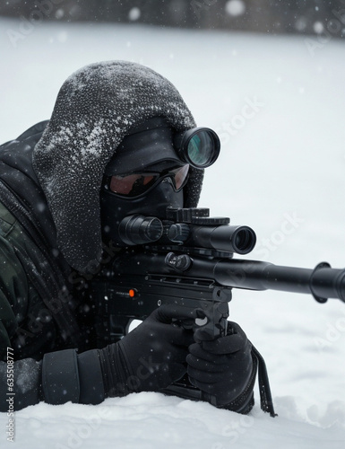 Black Sniper in Snow