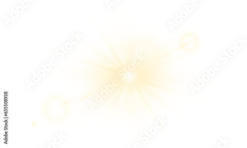 Lens flare sunlight light effect on transparent. Stock PNG illustration