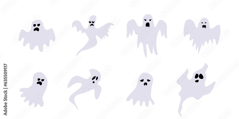 Abstract halloween ghost with face silhouette for celebration design