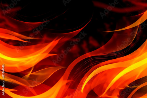 Fire flame on dark background. Flying burning fire particles. Realistic flame effect background, generated ai