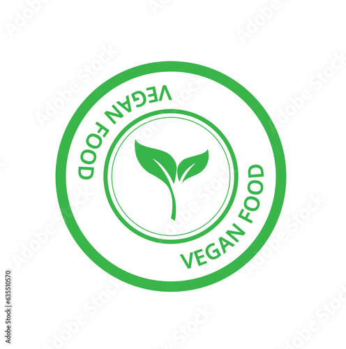Icono con una hoja de productos veganos. Vista de frente y de cerca. Vector
