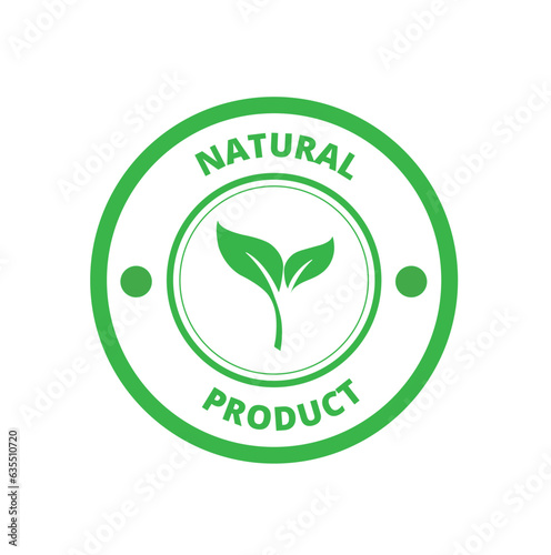 Icono con una hoja de producto natural sobre un fondo blanco. Vista de frente y de cerca. Vector
