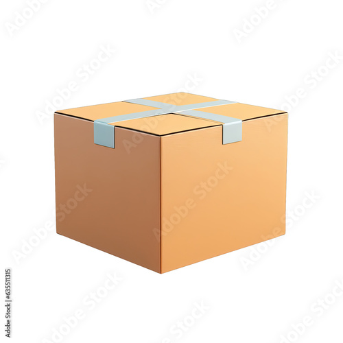 Cardboard box on transparent background