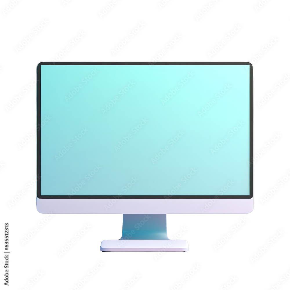 Blank computer monitor on transparent background Blank computer monitor on transparent background