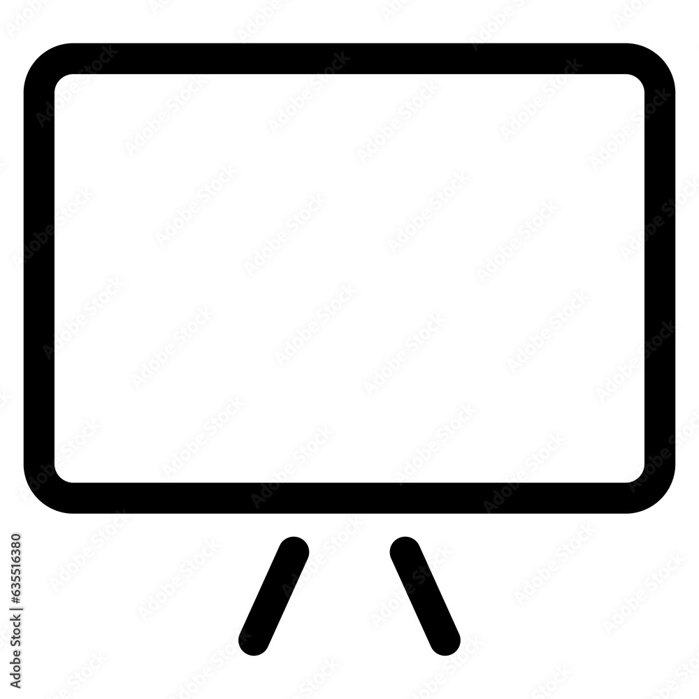 Projection screen icon. Projector screen in line. Outline cinema screen icon