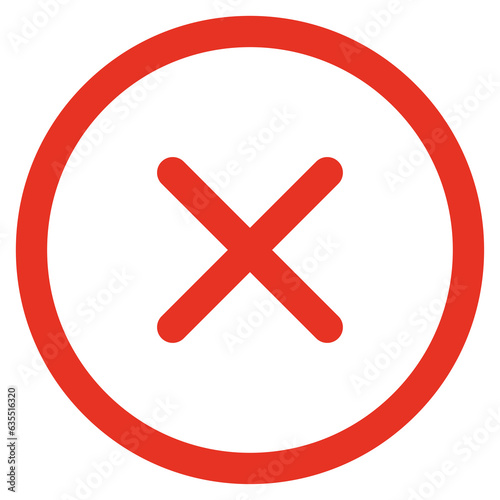 Red cross in circle. X mark symbol in png. Red cross sign. Decline symbol in png. Outline cross mark. Choice symbol