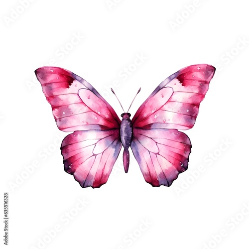 Pink butterfly isolated on white background © arte ador