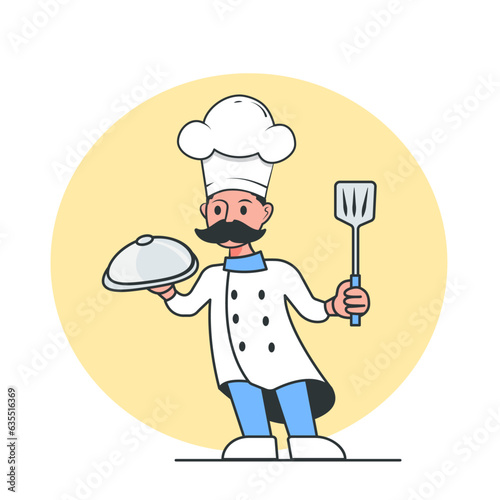 Illustration of Chef, Happy International Labour Day, 4 September