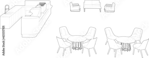 3D illustration of coffee shop