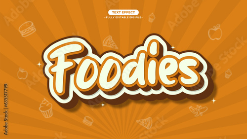 Foodies Logotype Vector Text Effect Fully Editable Text and Font	
