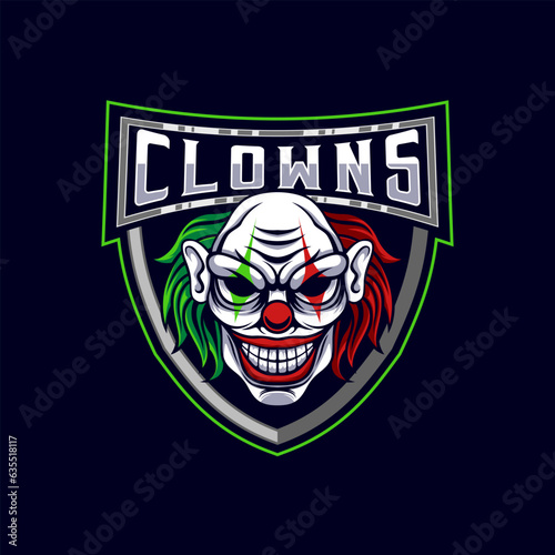 Clown E-Sport Mascot Logo. Clown Gaming Mascot Logo Vector Design Template