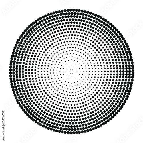 Halftone circles, halftone dots pattern. Vector halftone geometric dots .