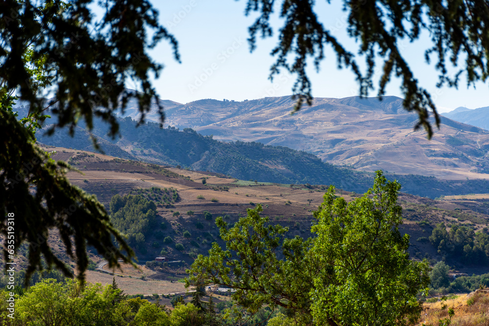 Scenic view of landscape against sky in the countryside. Setif, Algeria