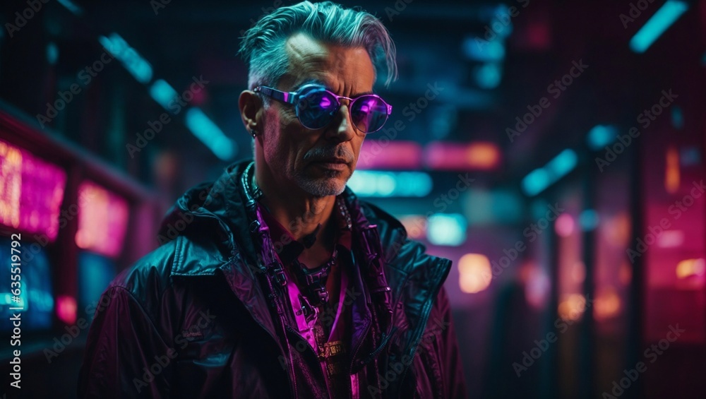 A stylish man standing in a sunlit hallway wearing sunglasses A stylish man standing in a sunlit hallway wearing sunglasses