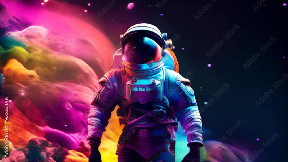 A man in a vibrant space suit A man in a vibrant space suit