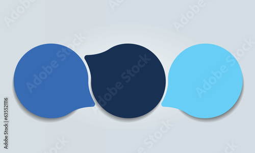 3 elements scheme, diagram. Three empty connected circles. Infographic template.