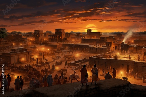 Mohenjo-Daro at Dusk: Digital Glimpse into Ancient Urban Mastery