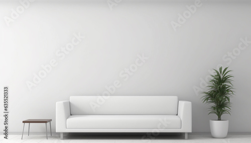 Sleek Waiting Lounge: Modern Interior With Empty White Wall