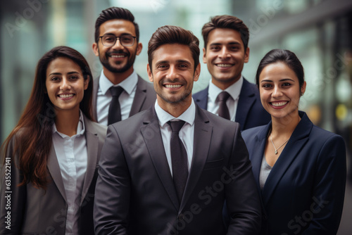 Group of Indian businessmen or corporate people standing for a photo