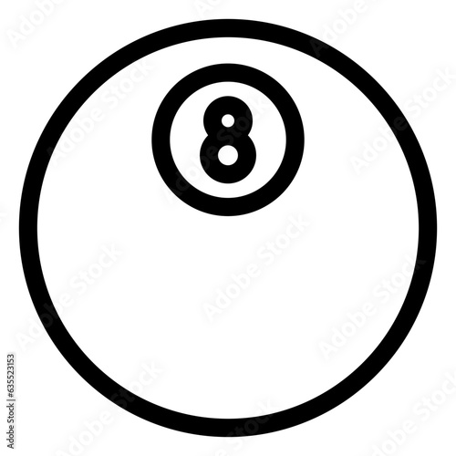 billiard ball icon on transparent background