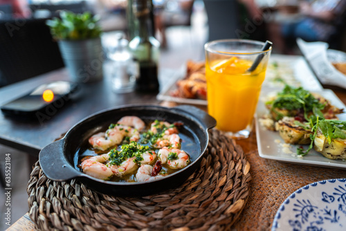 Spanish garlic shrimp, prawns, gambas al ajillo, tapas