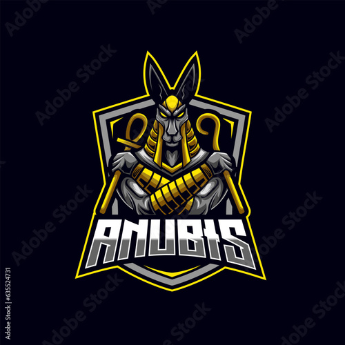 Anubis Logo. Anubis Mascot Logo Esport Template Vector Mascot