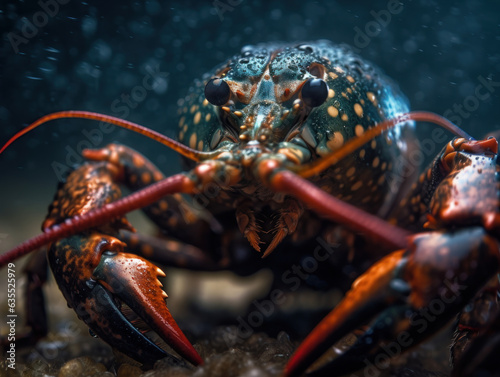 Lobster portrait created with Generative AI technology