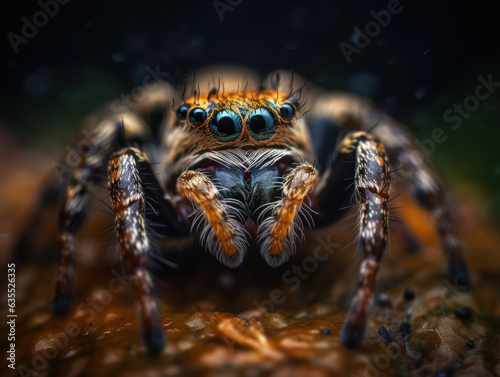Spider portrait created with Generative AI technology