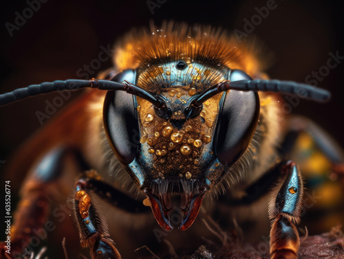 Bee portrait created with Generative AI technology