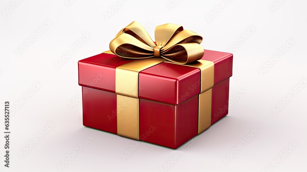 gift box with ribbon isolated on background created with Generative AI technology