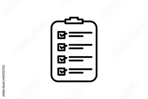 Clipboard checklist Icon. Icon related to assessment. line icon style. Simple vector design editable