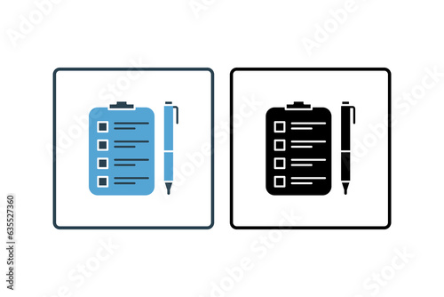 Survey Form Icon. Icon related to assessment. solid icon style. Simple vector design editable