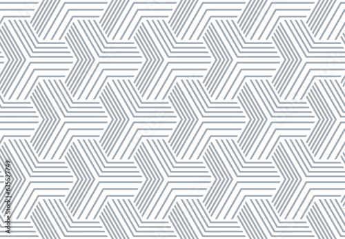 Abstract geometric pattern with stripes, lines. Seamless vector background. White and gray ornament. Simple lattice graphic design