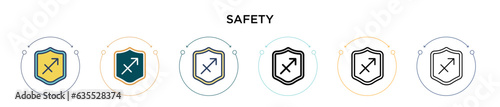 Safety icon in filled, thin line, outline and stroke style. Vector illustration of two colored and black safety vector icons designs can be used for mobile, ui, web