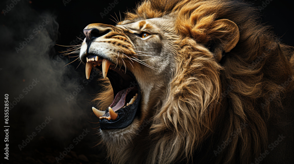 Danger! Lion Roaring: A lion roars, warning all who would dare to challenge its authority.