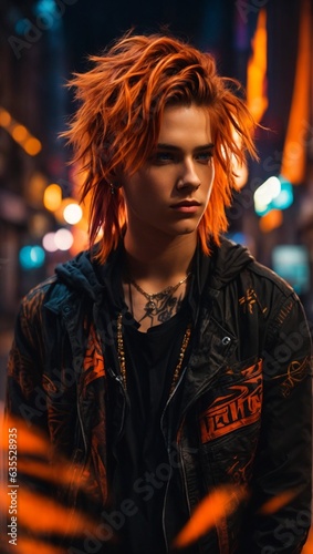A young man with red hair and piercings