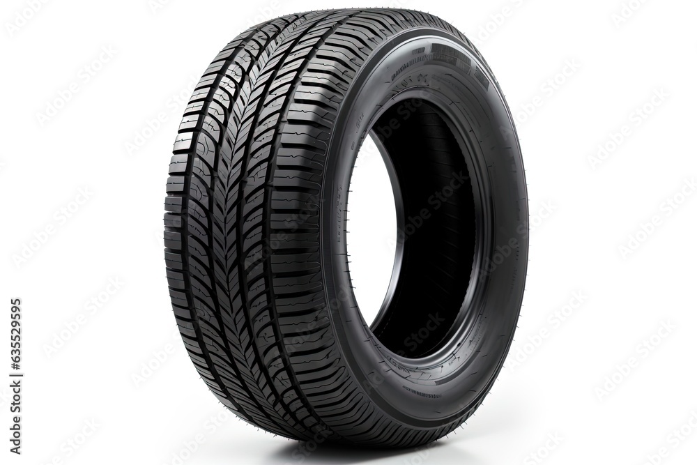 Obraz premium Car Wheel Tire Isolated On White