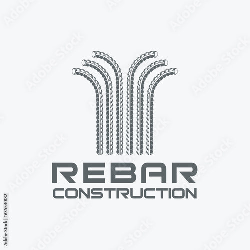 rebar concrete construction logo design vector for business 