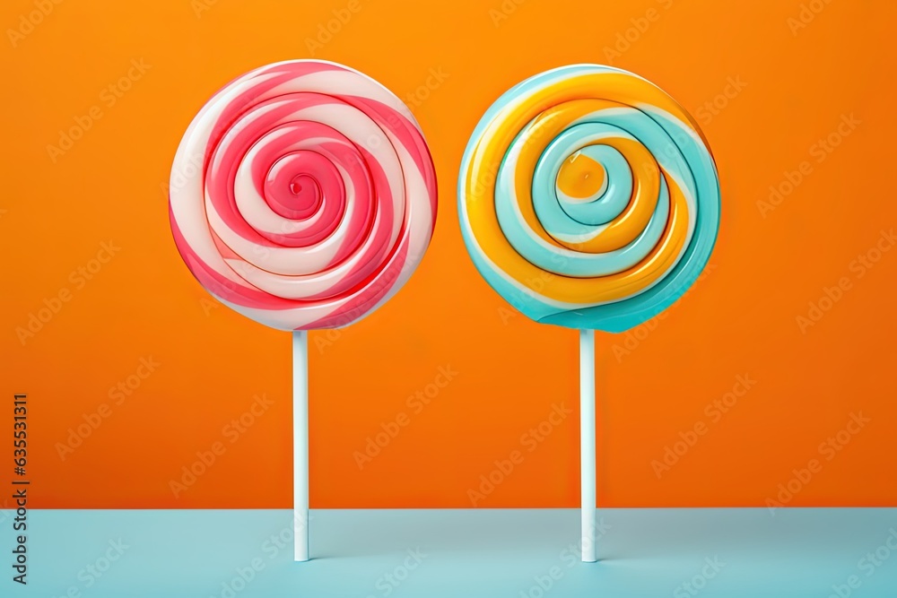 Lollipop Candy with pastel background Lollipop Candy with pastel background