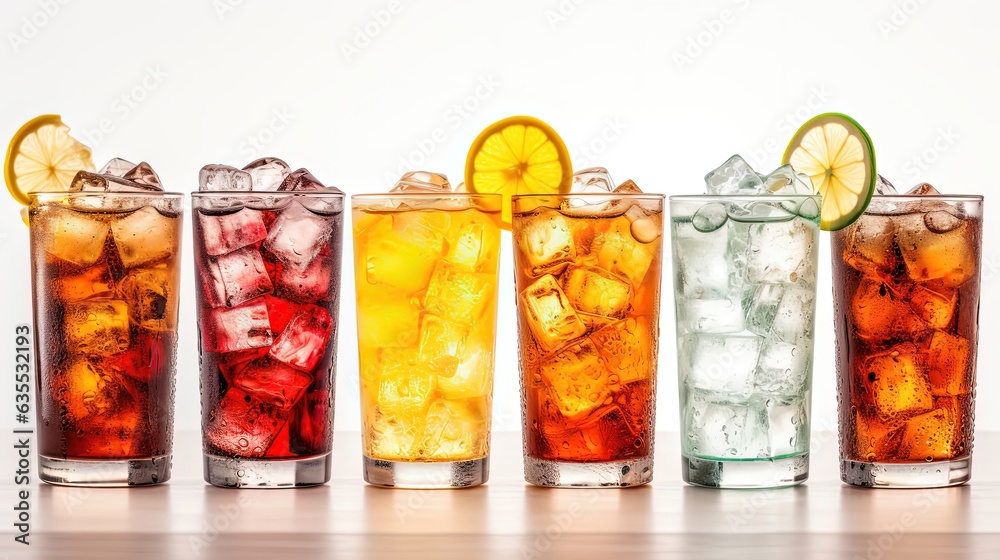 Various Soda Isolated Background Various Soda Isolated Background